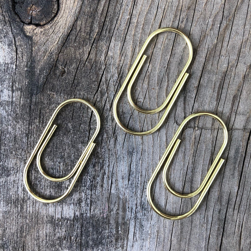 5-PACK Gold Mini Wide Paperclip