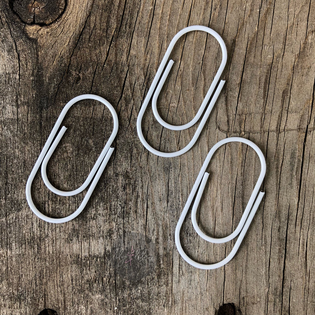 5-PACK White Mini Wide Paperclip